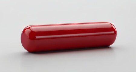 Poster -  Vivid red cylinder, glossy and sleek, against a minimalist backdrop