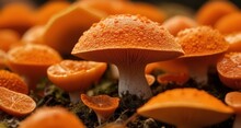  Nature's Vibrant Palette - A Close-up Of Orange Mushrooms