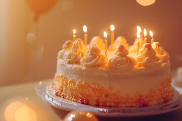 Canvas Print - birthday cake with birthday decorations