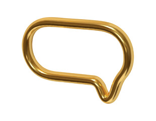 Aufkleber - Gold Speech bubbles. Minimal chat golden dialog bubble line Icon. Realistic 3d design isolated on white background. Vector illustration