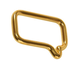 Aufkleber - Gold Speech bubbles. Minimal chat golden dialog bubble line Icon. Realistic 3d design isolated on white background. Vector illustration