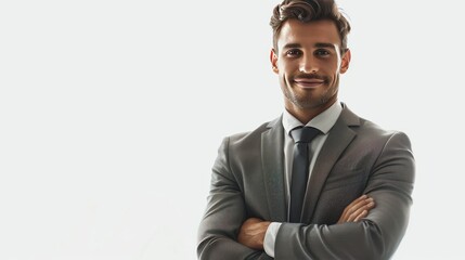 Young businessman wearing eyeglasses jacket