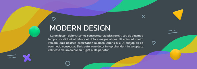 Sticker - abstract shape banner or background. wave shape, fluid header template. wavy shapes dynamic design t