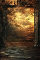 Wall Mural - Abstract artistic afterlife background Generative Ai 