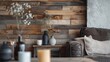 Close-up wooden living room wall