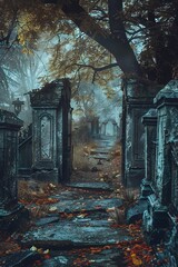 Wall Mural - Abstract artistic afterlife background Generative Ai 