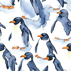 Sticker - penguin seamless patterns 