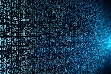 blue digital background with a lot of binary code