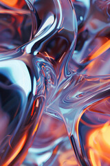Poster - Abstract background with reflections and caustics. Hi-tech. Futuristic background image. Created with Generative AI technology.