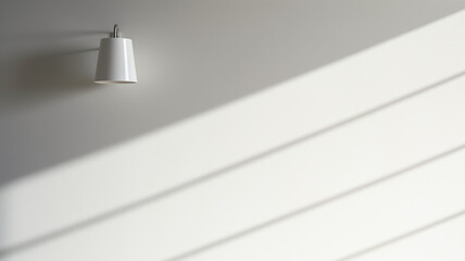 Wall Mural - white minimalist white wall light and shadow