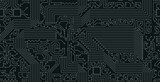 Fototapeta Miasto - Seamless electronic circuit board with black background.