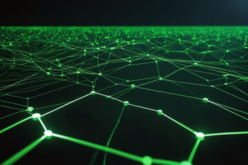 Aufkleber - Cyber big data flow. Blockchain green data fields. Network line connect stream