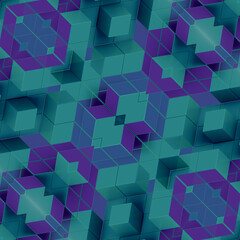 Aufkleber - Modern trendy geometric background with composition of rectangular shapes. 3d rendering digital illustration