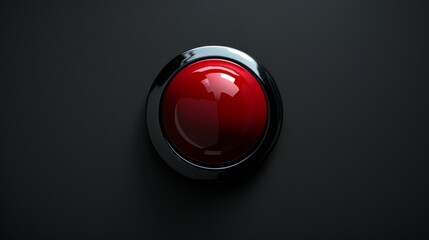 Red button on a black background. Press and start