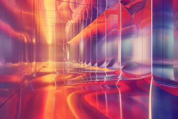 Poster - Abstract background with reflections and caustics. Hi-tech. Futuristic background image. Created with Generative AI technology.