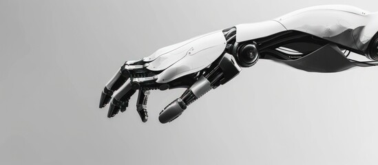 Wall Mural - Render 3d robot hand with digital technology isolated background. AI generated image