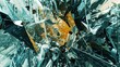 Abstract glass shards. Background, ice, glass, wound, triangle, sharpness, blow, window, mirror, transparency, cut, danger, accident. Generated by AI.