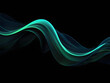 © Pasindu - abstract vector wave lines flowing dynamic in blue green colors isolated on black background