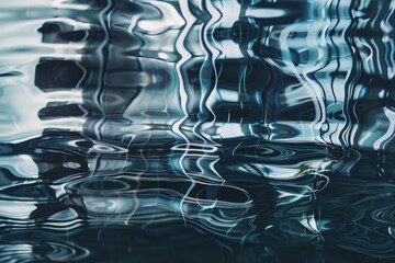 Poster - Abstract background with reflections and caustics. Hi-tech. Futuristic background image. Created with Generative AI technology.