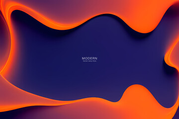 Abstract Orange Background. colorful wavy design wallpaper. creative graphic 2 d illustration. trendy fluid cover with dynamic shapes flow.