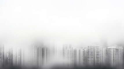 Wall Mural - architectural white urban background with copy space, row of houses on white fog , blank design, urban concept