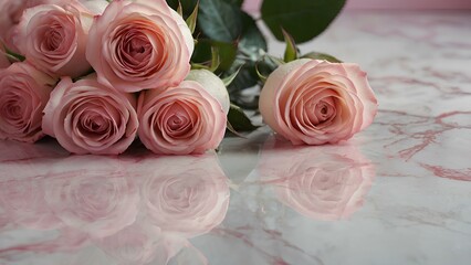 Wall Mural - pink roses  background