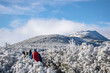 snow-covered and frozen Beskid Mountains