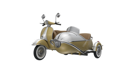 Vintage motorbike sidecar con sfondo trasparente.