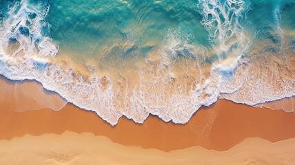 Wall Mural - ocean wave drone view of the beach.