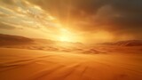 Fototapeta  - The stark beauty of a desert mirage, where the sky meets the sand, on World Meteorological Day.