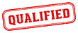 qualified stamp. qualified rectangular stamp on white background