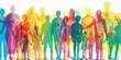 © Sasint - Colorful upper body silhouettes of people from many generations as a population concept
