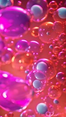 Wall Mural - Abstract 3d animation of a colorful bubble background