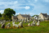 Fototapeta Tulipany - Standing stones (or menhirs) in the Menec alignment in Carnac, Morbihan, Brittany, France