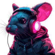 Mouse With Headphone Glosy