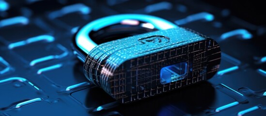3d render of safe and secure password protected lock for protection