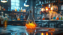 Beaker In Science Laboratory.
