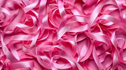 Poster - Pink ribbon patterns are overcrowded.