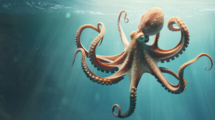 of a octopus in the sea