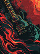 Magische Klänge: Illustration mit Gitarre für Flyer- und Plakatdesigns