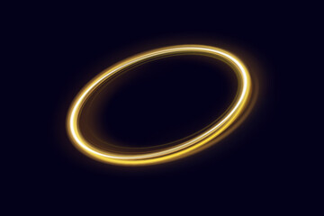 Poster - the effect of abstract golden light circles on a transparent background. golden frame with place for