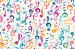 © Виктория Кадырова - Background of colorful treble clefs