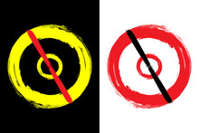 Enso Zen Stroke Red Circle Japanese Brush Symbol Vector Illustration.