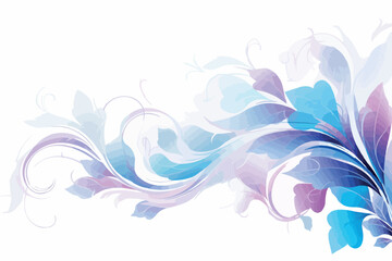 Blue floral background. Flower tattoo line art design element Vector