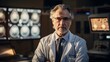 © javier - Portrait of seasoned cognitive-behavioral therapist with brain scan images