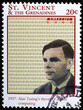 Alan Turing's theory digital computing of 1937 on stamp