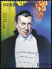 Poster - Bela Lugosi as Dracula on postage stamp