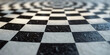 Architektur mit edlen Mosik Stil als Schach Muster in schwarz weiß, ai generativ