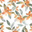 Chic and trendy, this seamless watercolor pattern showcases desert flowers in radiant red and orangeade tones, perfect for modern designs.