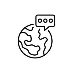 Poster - Online chat outline icons, minimalist vector illustration ,simple transparent graphic element .Isolated on white background